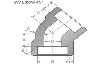 asme b16.11 socket weld fitting 45° Elbow manufacturer supplier exporter india